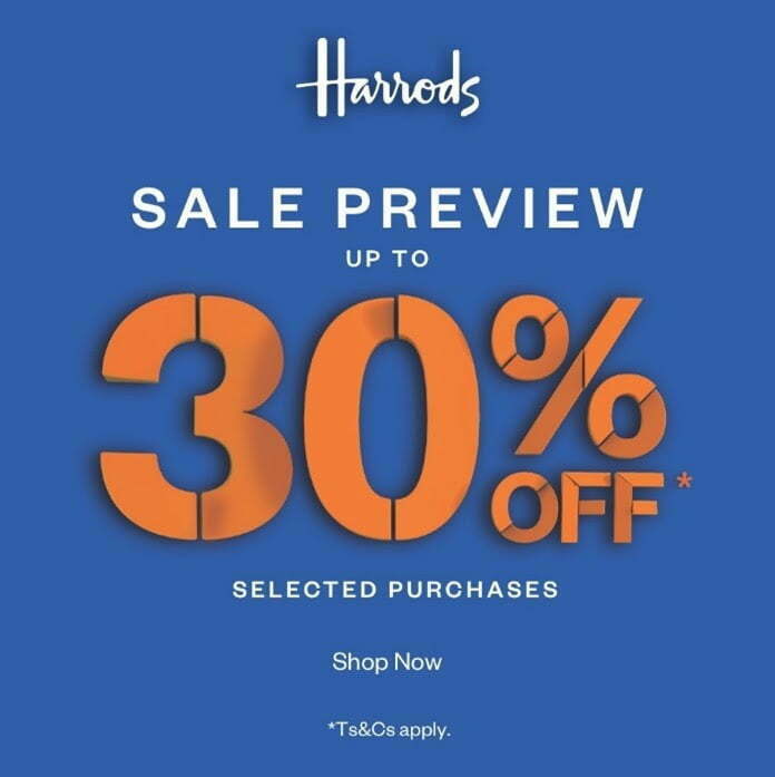 Up to 30% off Sale Preview at Harrods
