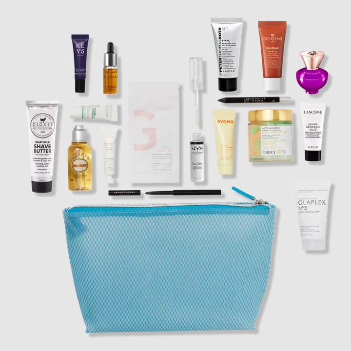 ULTA Beauty 17 Piece Blue Beauty Bag 2023