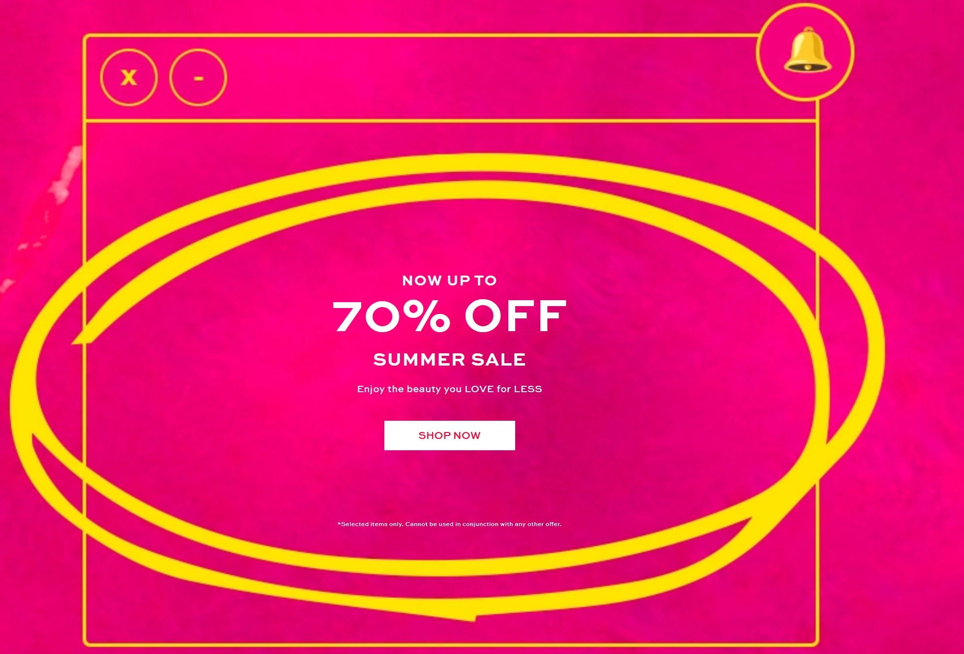 Up to 70% off sale at Revolution