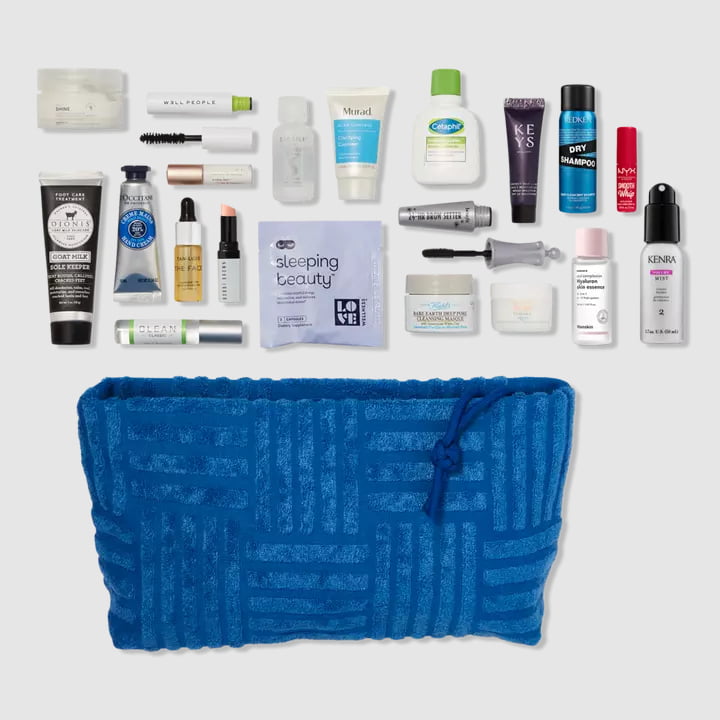 Free Ulta Beauty 20 Piece Blue Beauty Bag