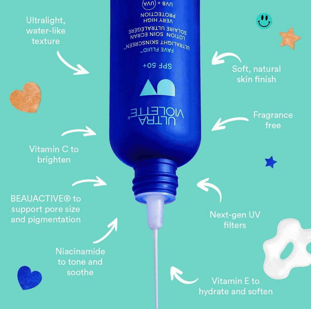 Ultra Violette Fave Fluid SPF 50+ Lightweight Fragrance Free Skinscreen