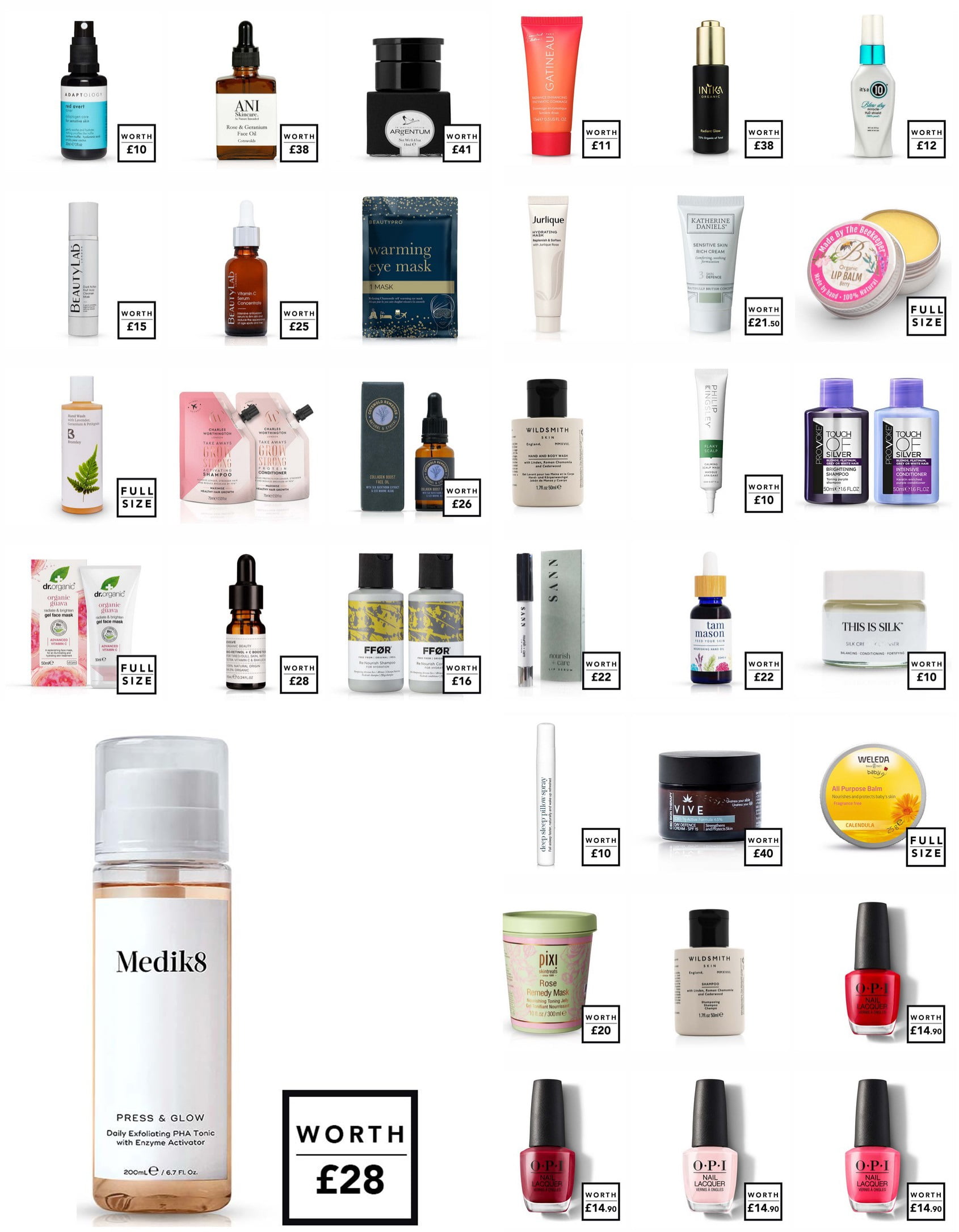List of products