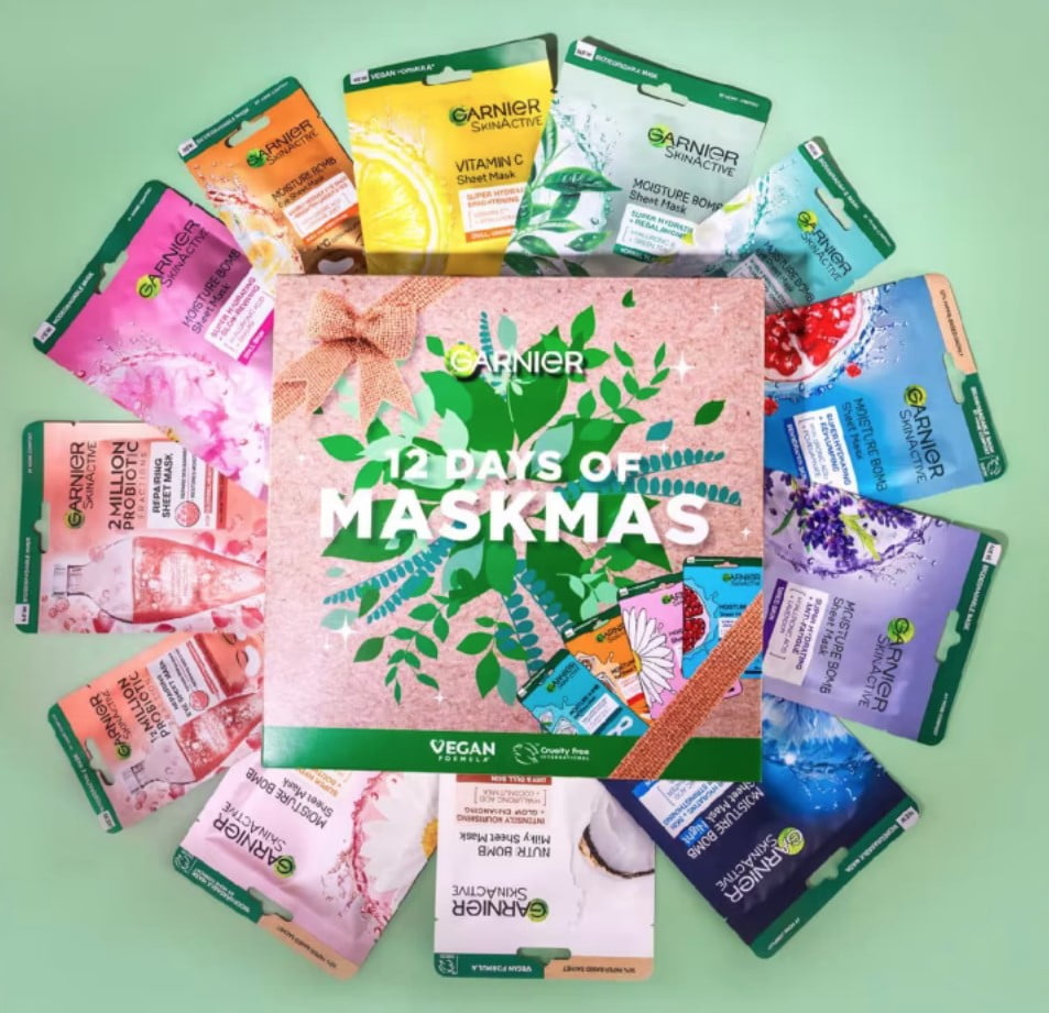 Garnier 12 Days of Maskmas Advent Calendar 2023 open 