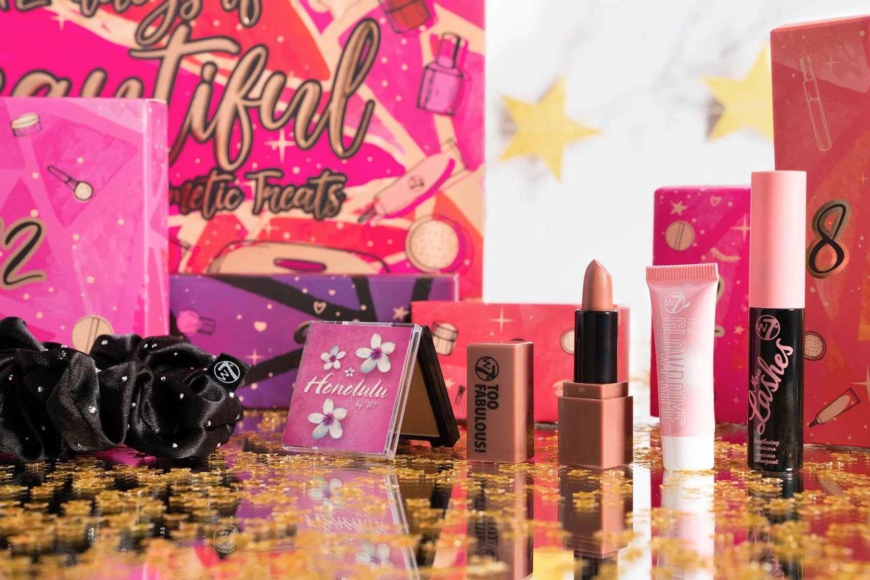 W7 Beauty 12 Days Advent Calendar 2023 open