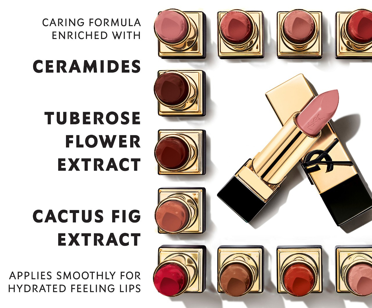 Yves Saint Laurent Rouge Pur Couture Caring Satin Lipstick with Ceramides