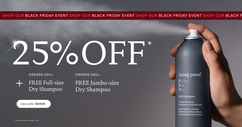 Black Friday at Living Proof: 25% off sitewide Black Friday at Living Proof: 25% off sitewide