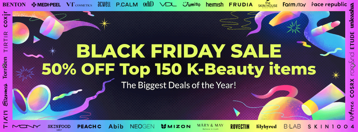 Black Friday Sale at YesStyle: 50% off top 150 K-Beauty products Black Friday Sale at YesStyle: 50% off top 150 K-Beauty products