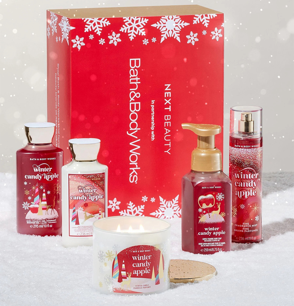 Next x Bath & Body Works Winter Candy Apple Limited Edition Holiday Beauty Box 2023 Next x Bath & Body Works Winter Candy Apple Limited Edition Holiday Beauty Box 2023