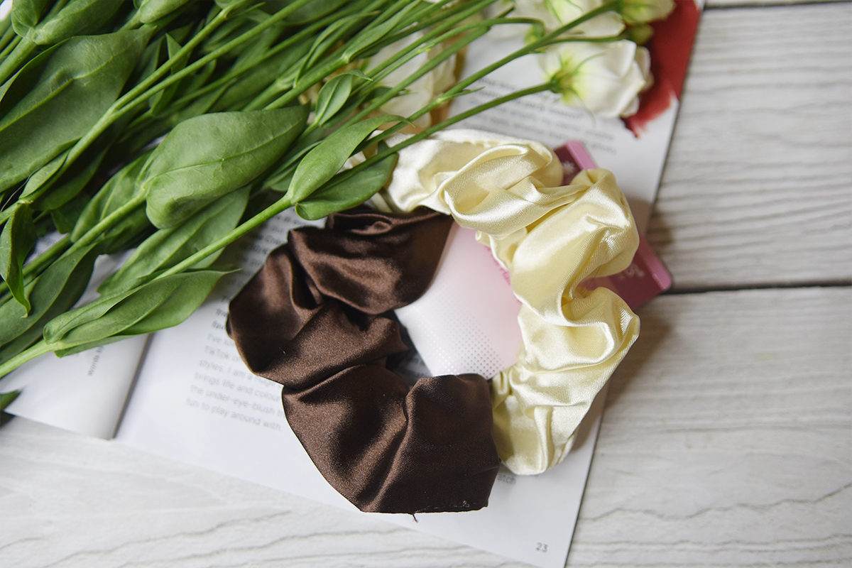 Brushworks Satin Scrunchie Two Pack