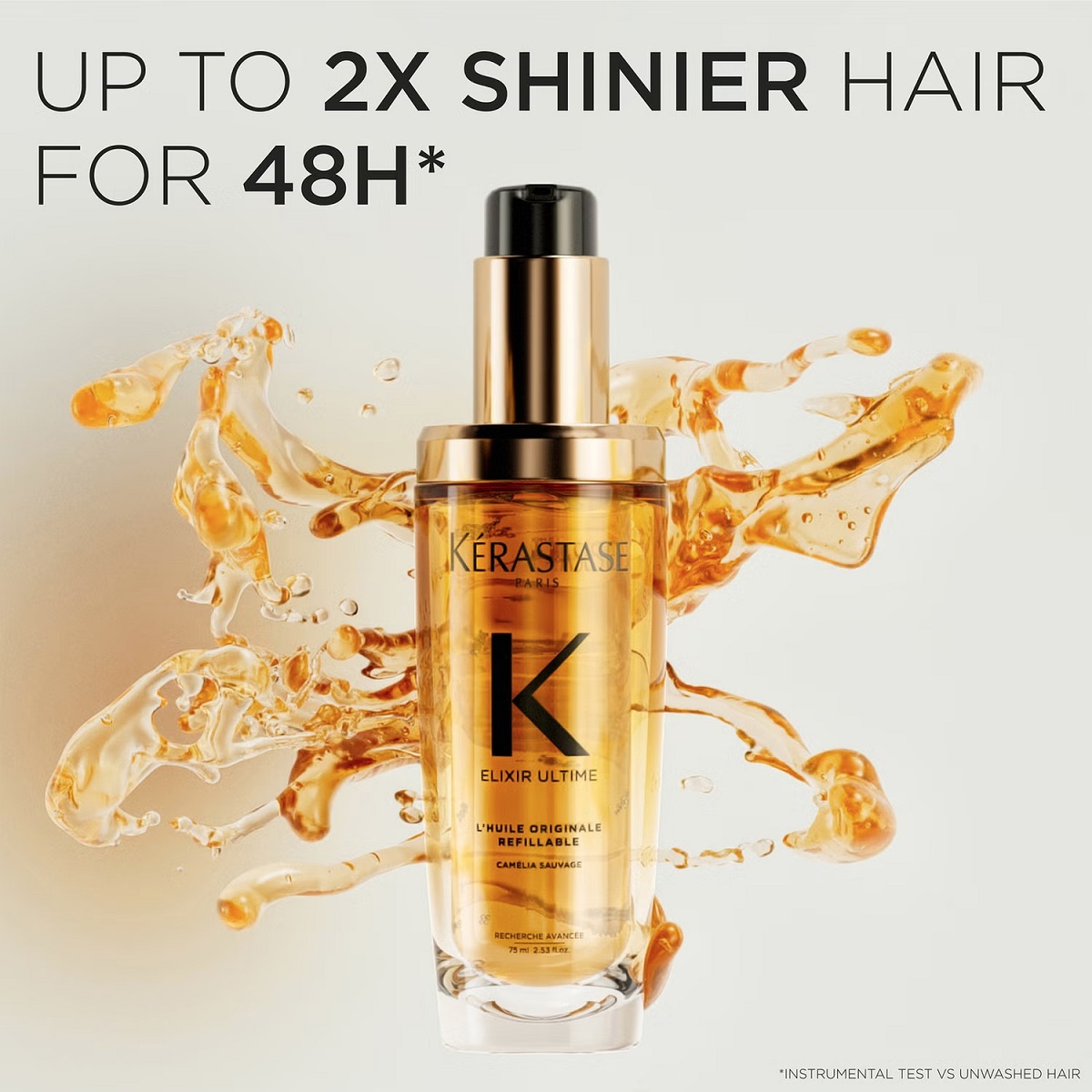 Kérastase Elixir Ultime Hair Oil L'Huile Originale Refillable, For All Hair Types with Argan Oil & Heat Protection