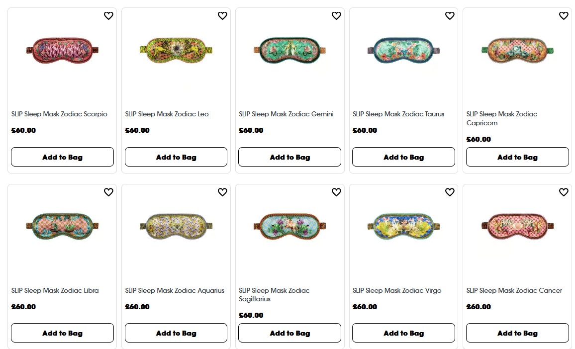 SLIP Sleep Mask Zodiac Collection