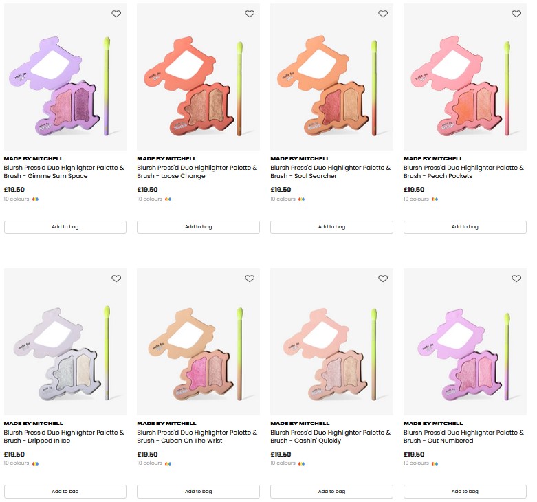 Made By Mitchell Blursh Press'd Duo Highlighter Palette & Brush