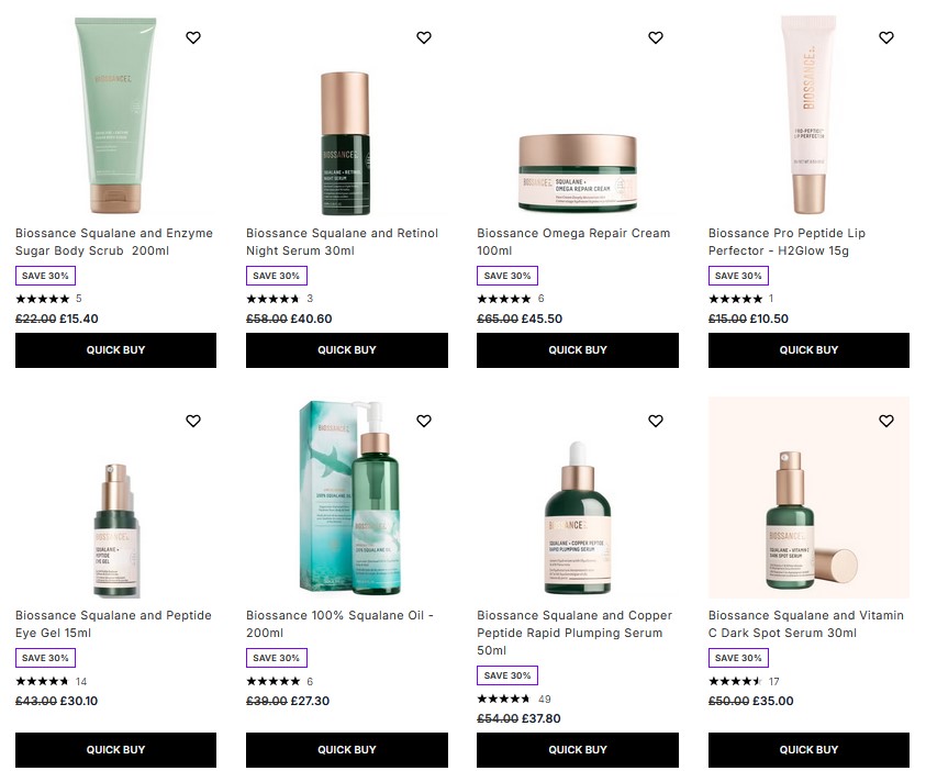 30% off Biossance at Lookfantastic