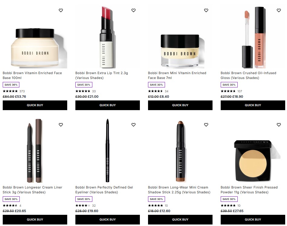30% off Bobbi Brown at Lookfantastic