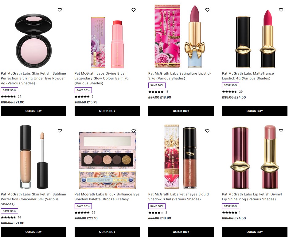 30% off Pat McGrath at Lookfantastic
