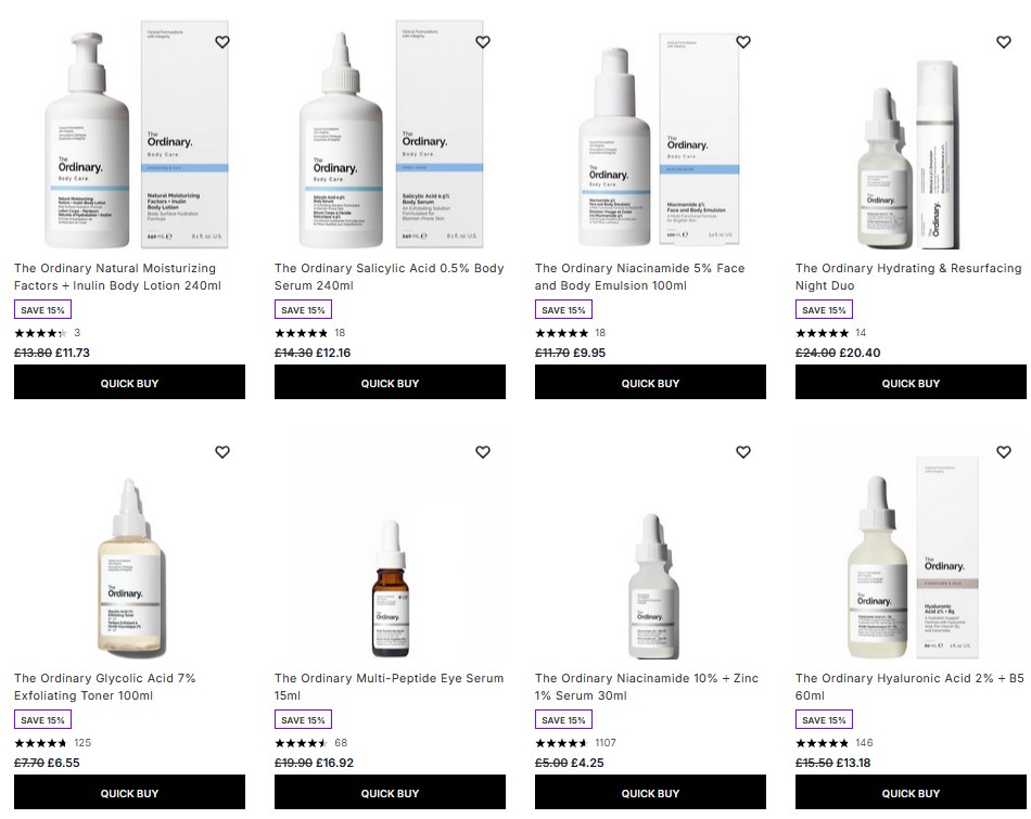 15% off The Ordinary at Lookfantastic