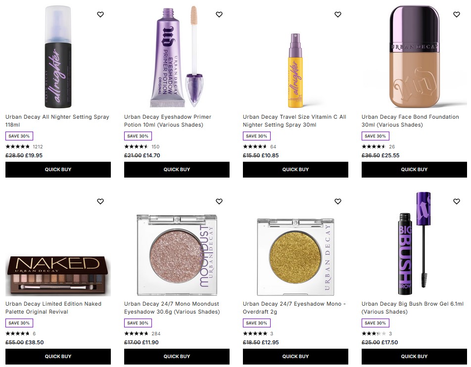 30% off Urban Decay at Lookfantastic