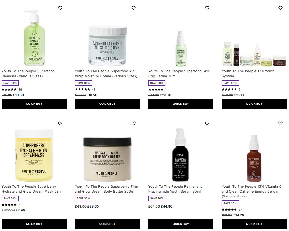30% off Youth To The People at Lookfantastic