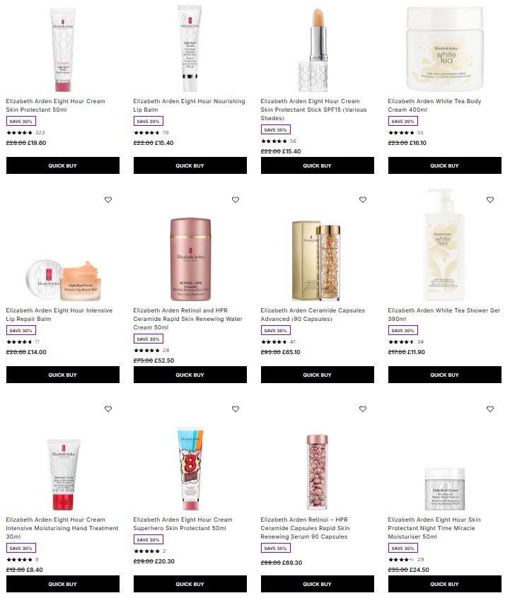 30% off Elizabeth Arden at Lookfantastic