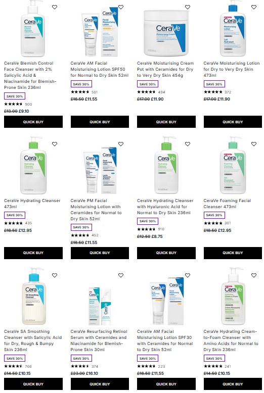 30% off CeraVe at Lookfantastic