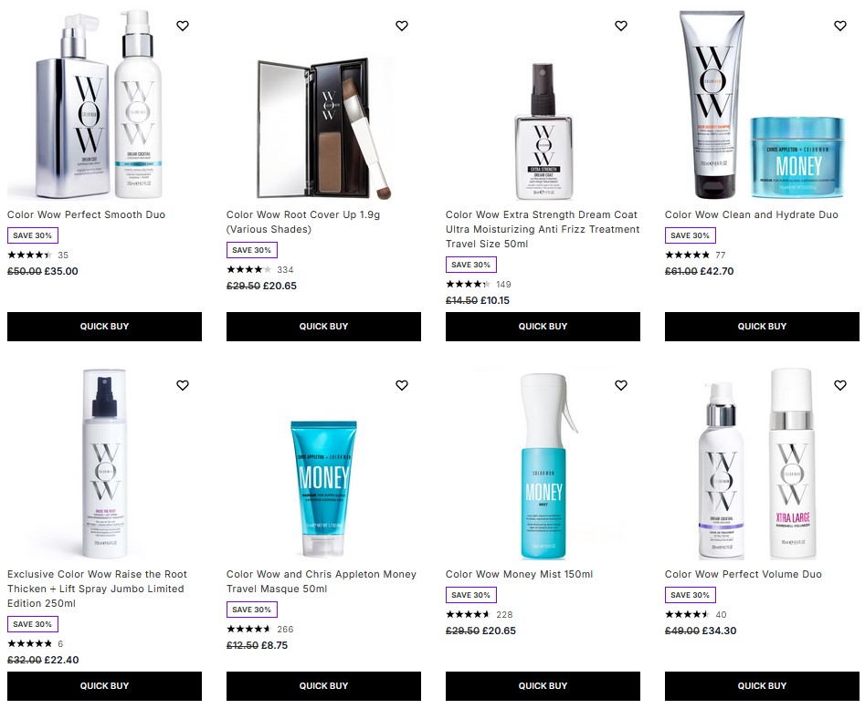 30% off Color Wow at Lookfantastic