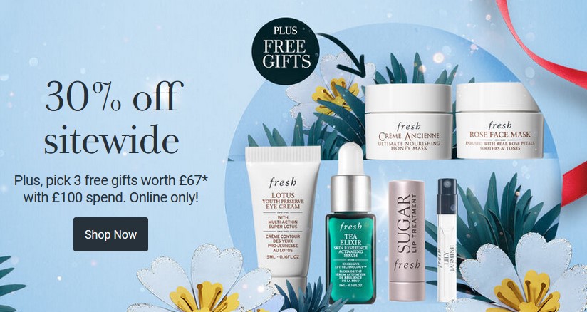 30% off sitewide at Fresh