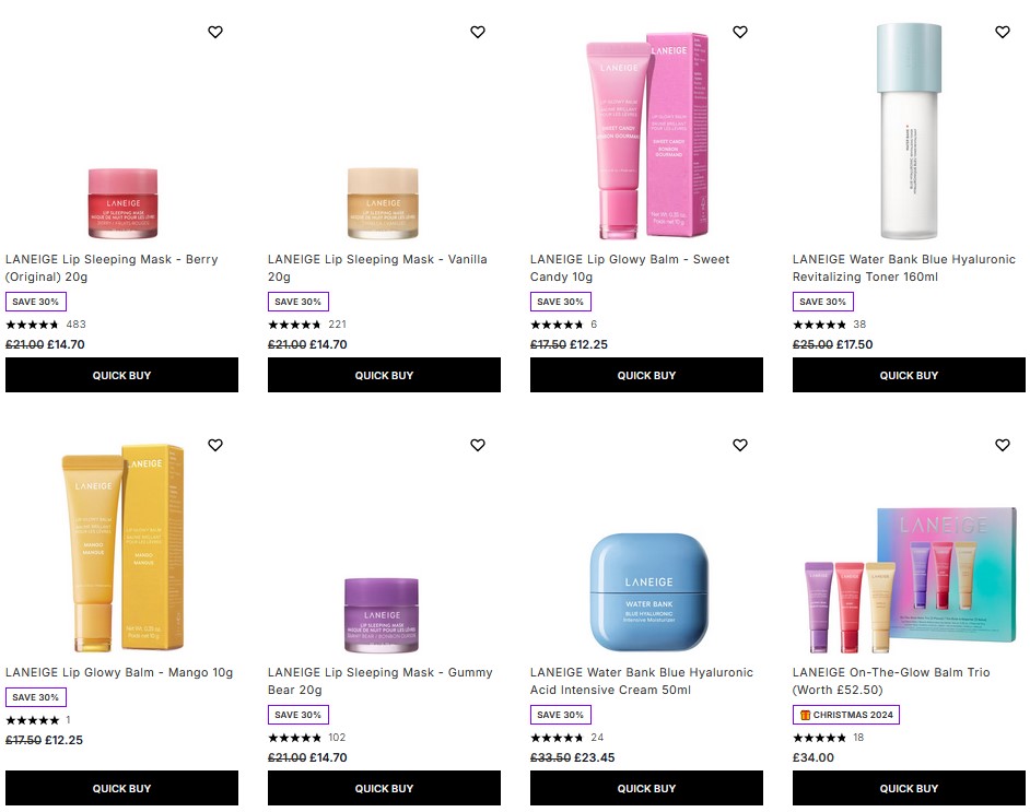 30% off Laneige at Lookfantastic