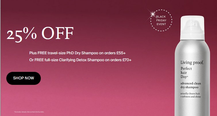 Black Friday at Living Proof: 25% off sitewid