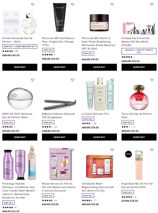 Up to 50% off selected at Lookfantastic