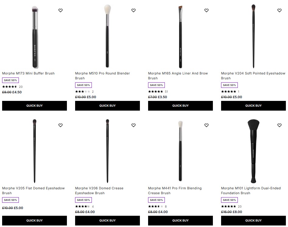 50% off Morphe at Lookfantastic