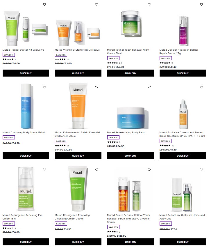 30% off Murad at Lookfantastic