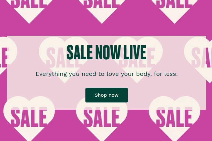 Up to 50% off sale at The Body Shop