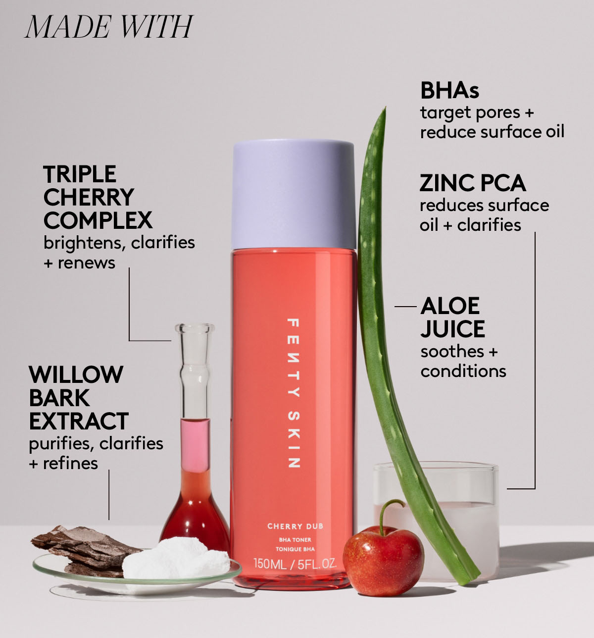 Fenty Skin Cherry Dub BHA Toner with Salicylic Acid + Aloe Juice Fenty Skin Cherry Dub BHA Toner with Salicylic Acid + Aloe Juice
