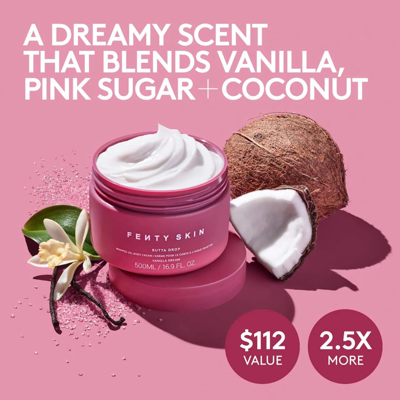 Fenty Skin Butta Drop Whipped Oil Body Cream in Vanilla Dream Fenty Skin Butta Drop Whipped Oil Body Cream in Vanilla Dream