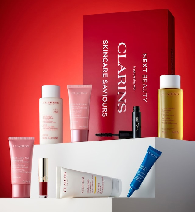 Next x Clarins Skincare Saviours Edit Beauty Box 2025