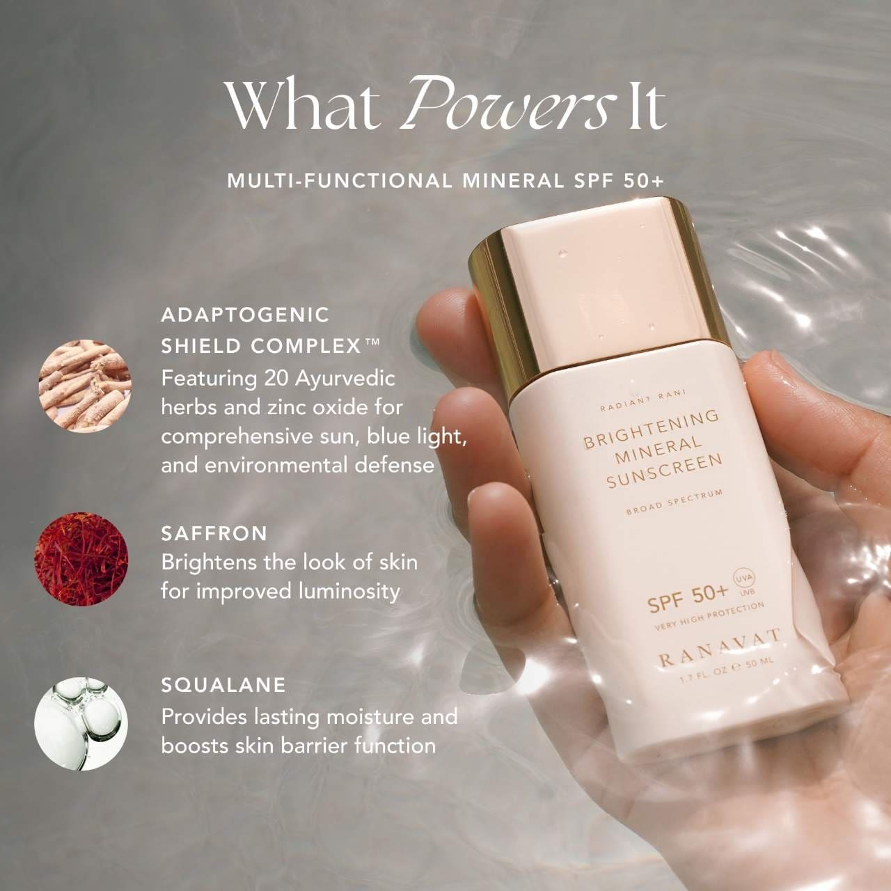 RANAVAT Radiant Rani Daily Brightening Mineral Sunscreen, SPF 50+ with Saffron RANAVAT Radiant Rani Daily Brightening Mineral Sunscreen, SPF 50+ with Saffron