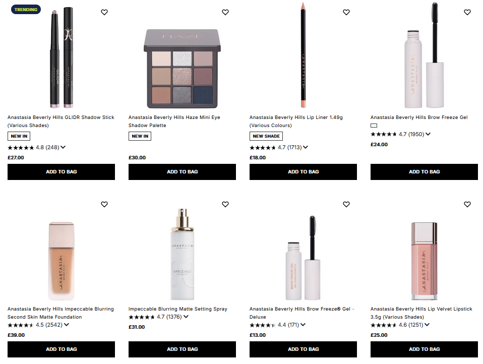 20% off Anastasia Beverly Hills at Cult Beauty