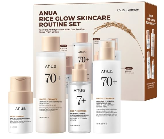 Anua Rice Glow Skincare Routine Set