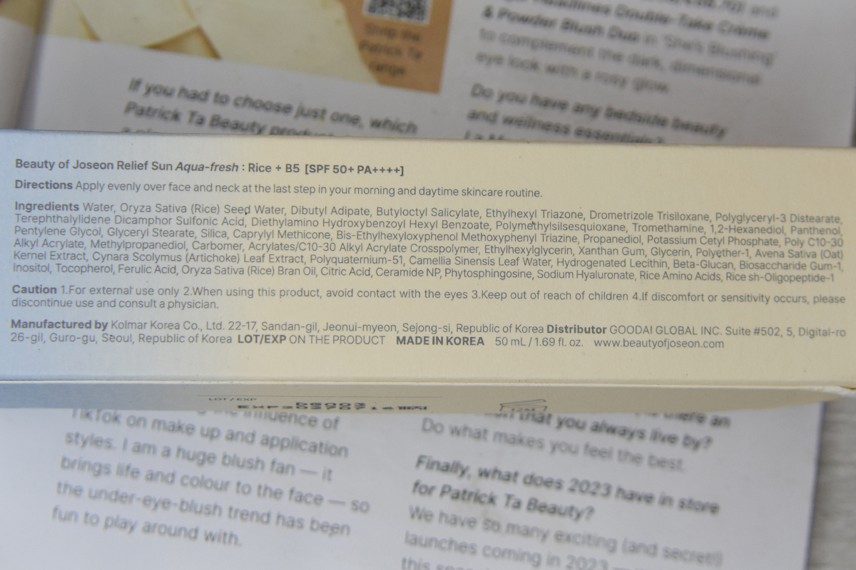 Beauty of Joseon Relief Sun Aqua-Fresh Rice + B5 SPF50 Beauty of Joseon Relief Sun Aqua-Fresh Rice + B5 SPF50