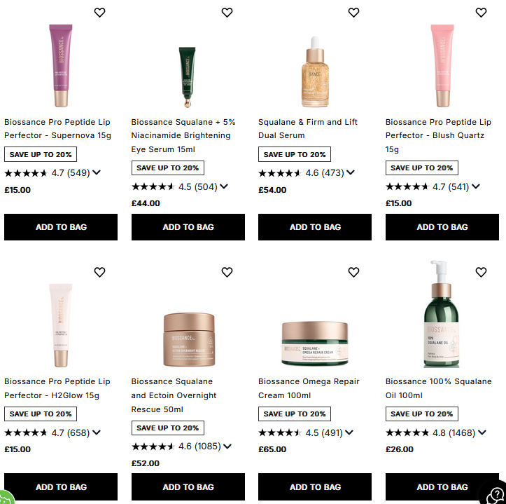 20% off Biossance at Cult Beauty 20% off Biossance at Cult Beauty