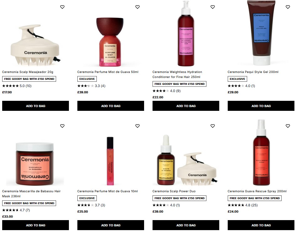 20% off Ceremonia at Cult Beauty