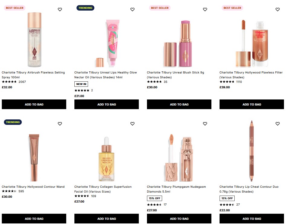 20% off Charlotte Tilbury at Cult Beauty