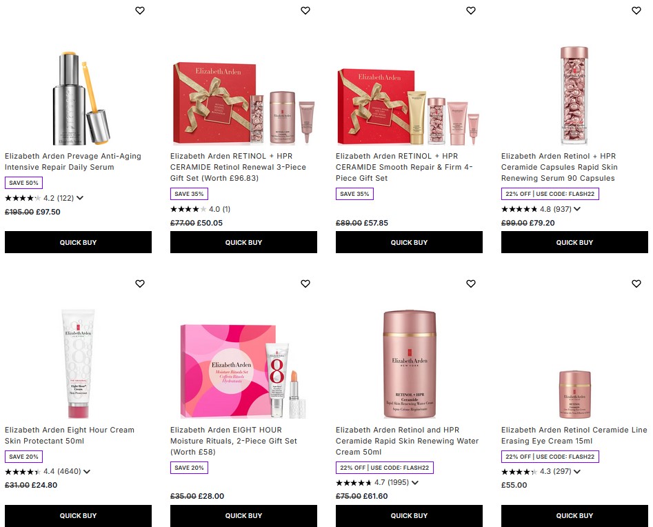 Up to 50% off Elizabeth Arden at Lookfantastic