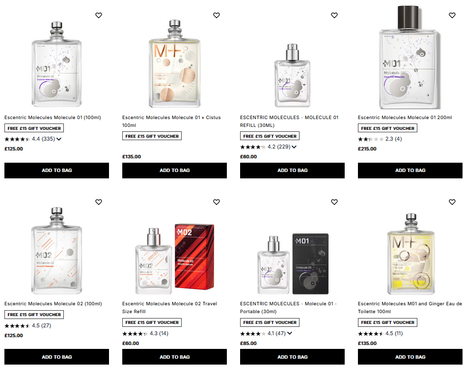 20% off Escentric Molecules at Cult Beauty