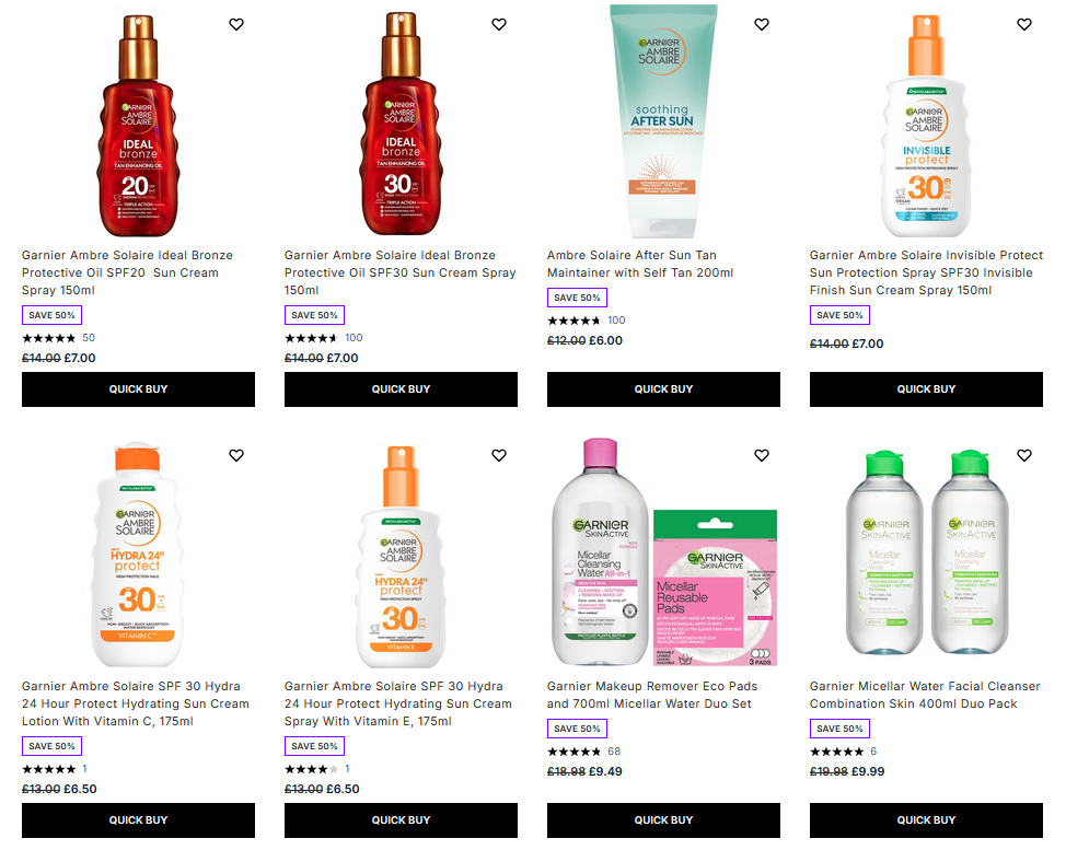 Up to 50% off Garnier at Lookfantastic