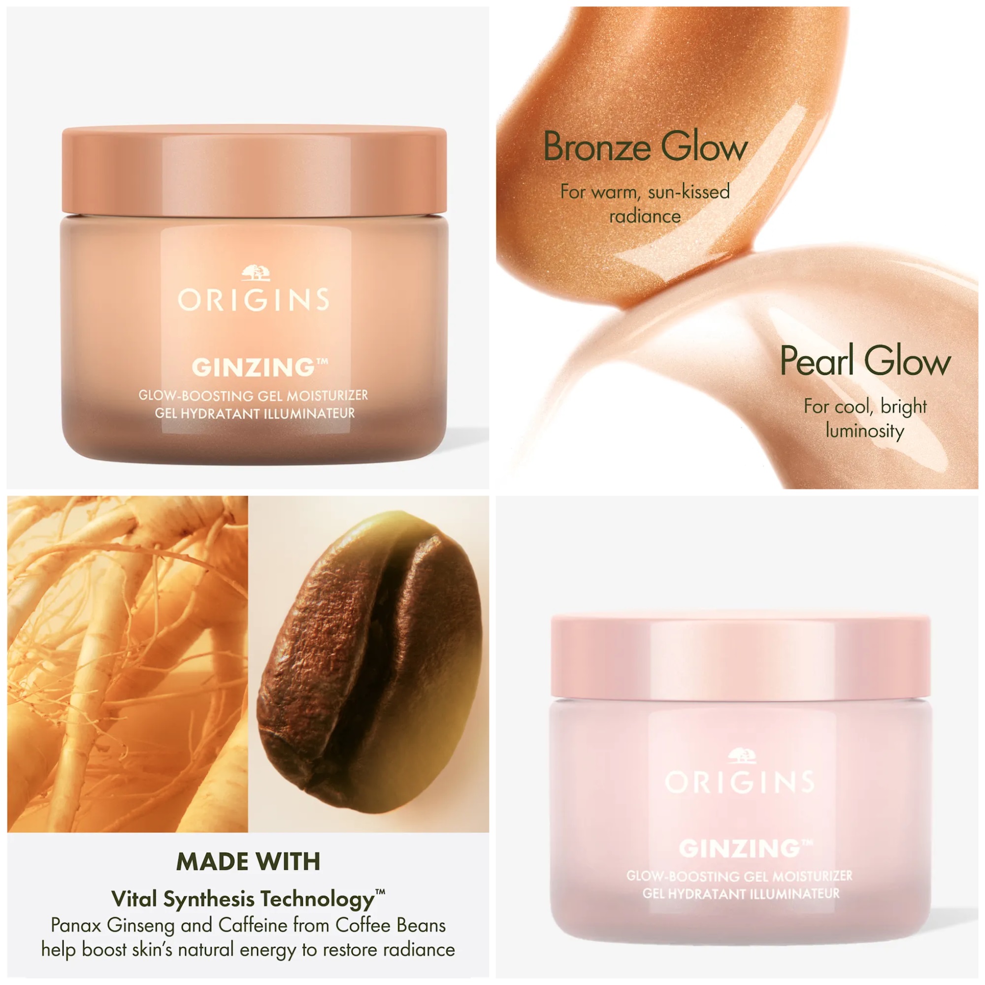Origins Ginzing Glow Boosting Moisturiser in Bronze Glow & Pearl Glow Origins Ginzing Glow Boosting Moisturiser in Bronze Glow & Pearl Glow