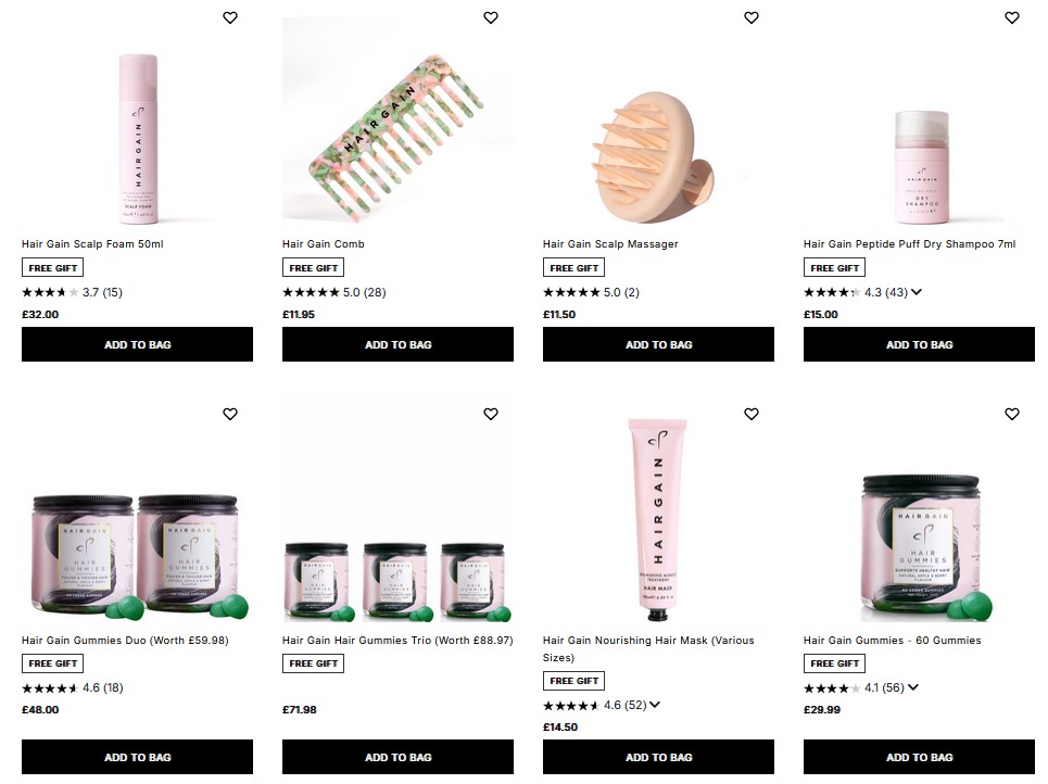 20% off Hair Gain at Cult Beauty