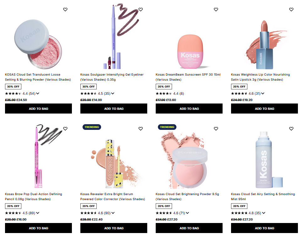Up to 30% off Kosas at Cult Beauty Up to 30% off Kosas at Cult Beauty