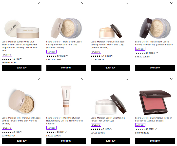 25% off Laura Mercier at Lookfantastic