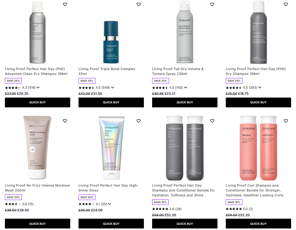 Up to 25% off Living Proof at Lookfantastic